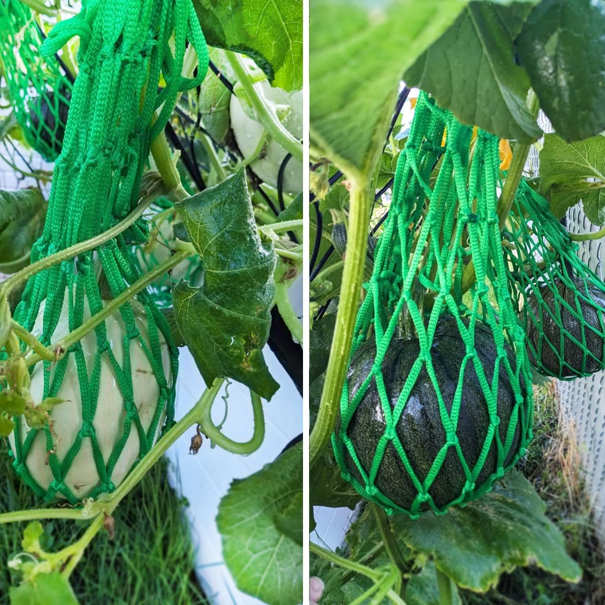 Belit 5-Pack Melon Hammock net Bag to Prevent Falling,Perfect for Growing Cantaloupe Pumpkin Watermelon in Vertical Garden Green