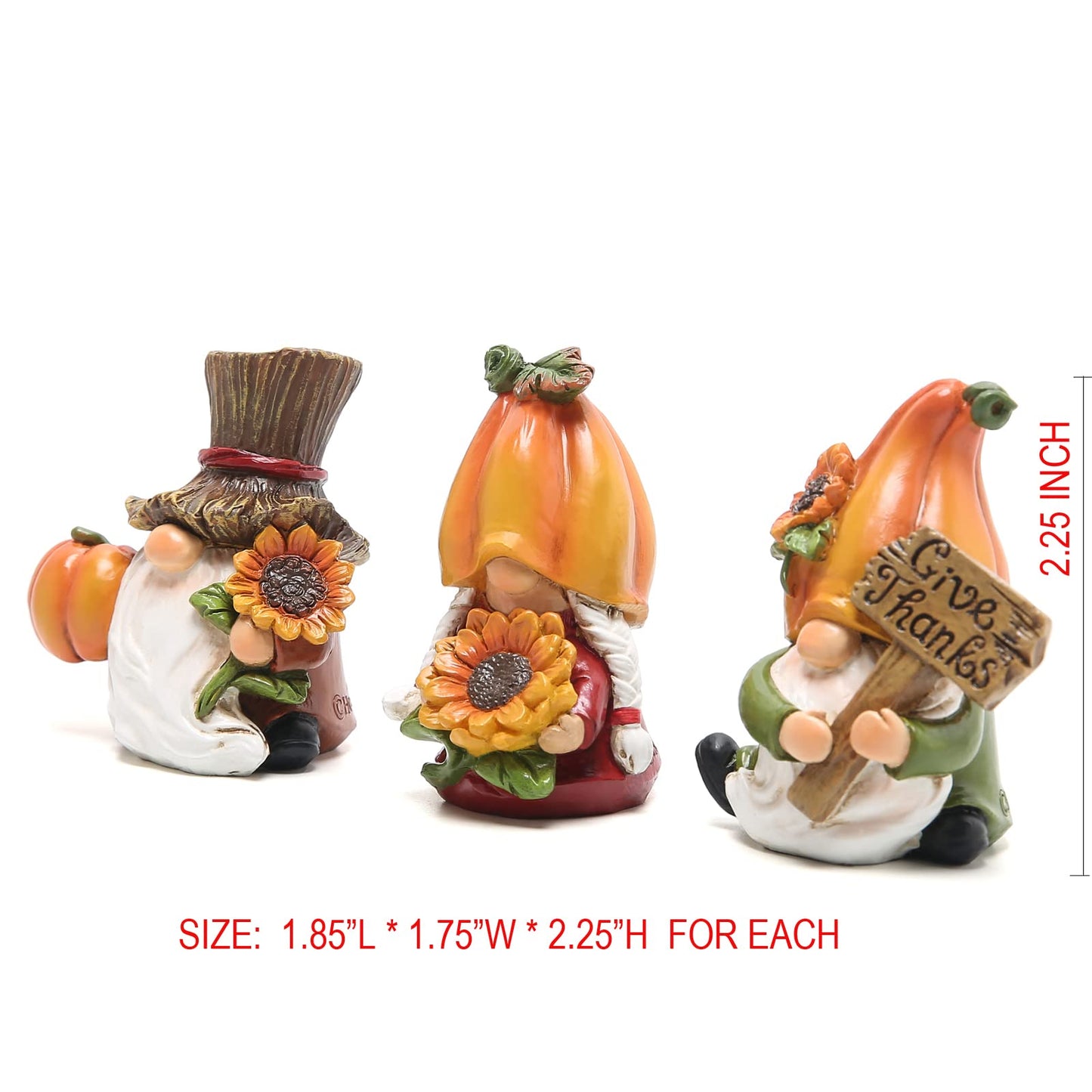 Hodao 3pcs Fall Thanksgiving Pumpkin Gnomes Decorations Handmade Swedish Tomte Elf for Fall Decor Gift - Thanksgiving Party Home Gnomes Decor - Autumn Gifts