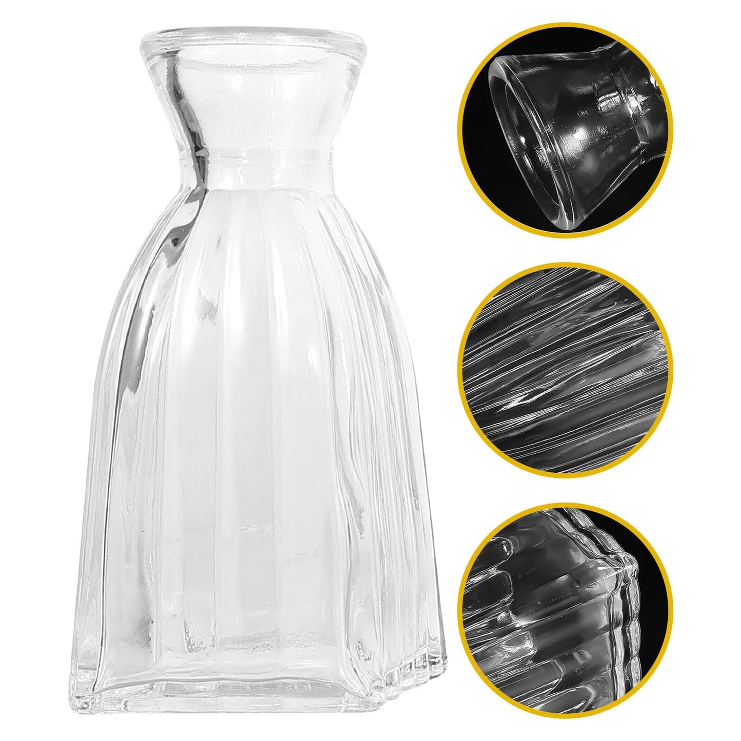 QUMIIRITY 4pcs Glass Hydroponic Vases Terrarium Flower Vase Set for Home Decor Table Centerpiece Glass Containers for Indoor Green Plants
