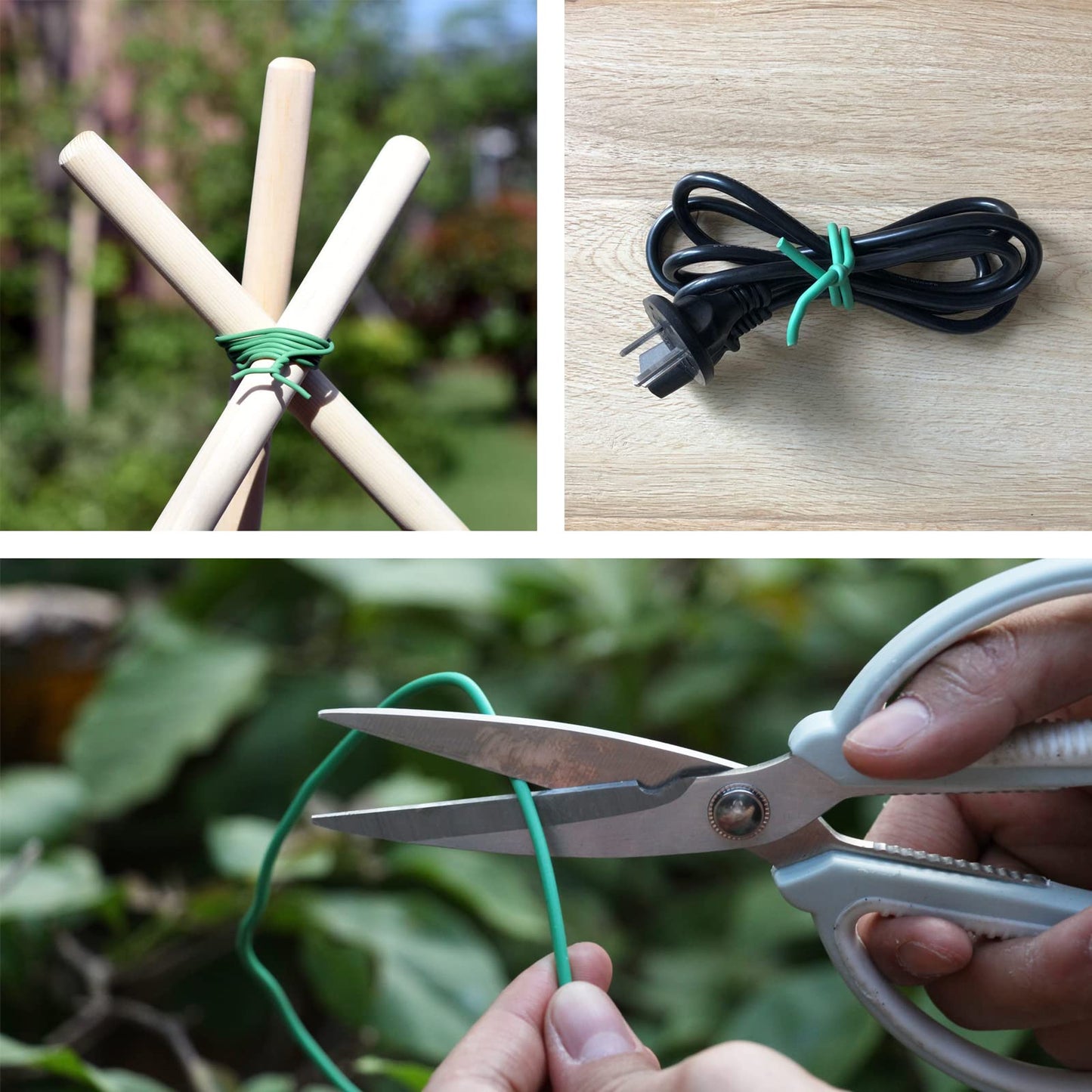 PGarden-EZ Green Soft Twist Tie Tomato Plant Tie TPR Garden Supply, for Supporting Plants and Home Organizing (328 feet/100 Meters)