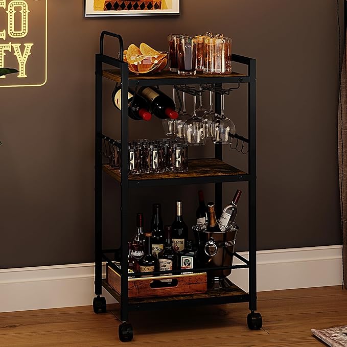 Bar Cart for The Home, 3 Tier Kitchen Carts