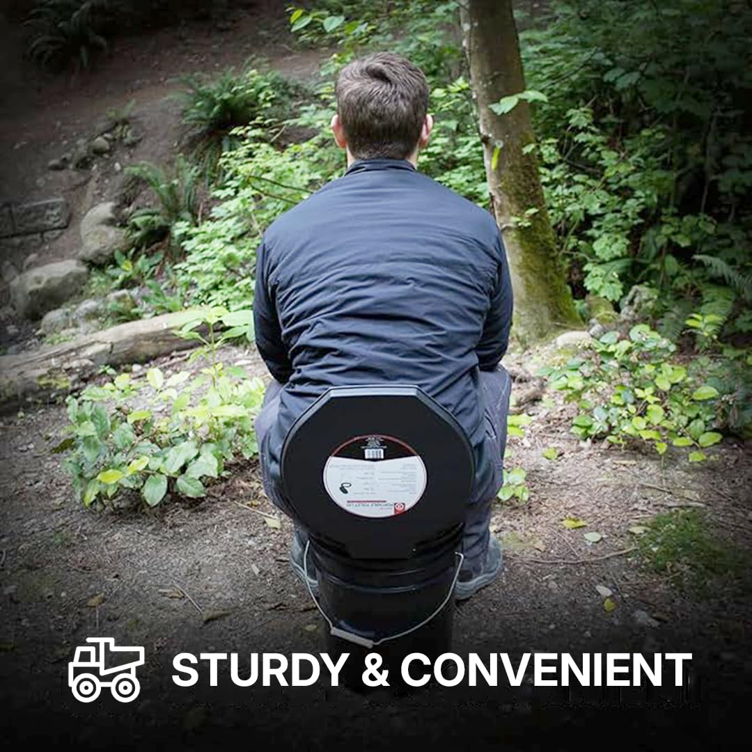 72 HRS Premium Portable Camping Toilet Seat with Lid for Camping, Hiking, Emergencies - Perfect for Emergency Preparedness, Backcountry, Car, Boat, Road Trips (No Bucket)