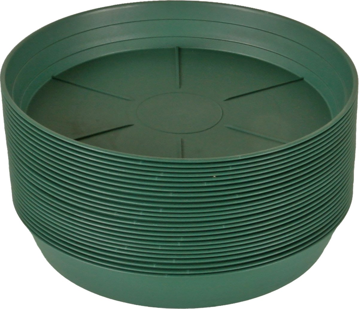 Hydrofarm HGS10P Green Premium Saucer 10-Inch, 25 Count(Pack of 1), 10 inches