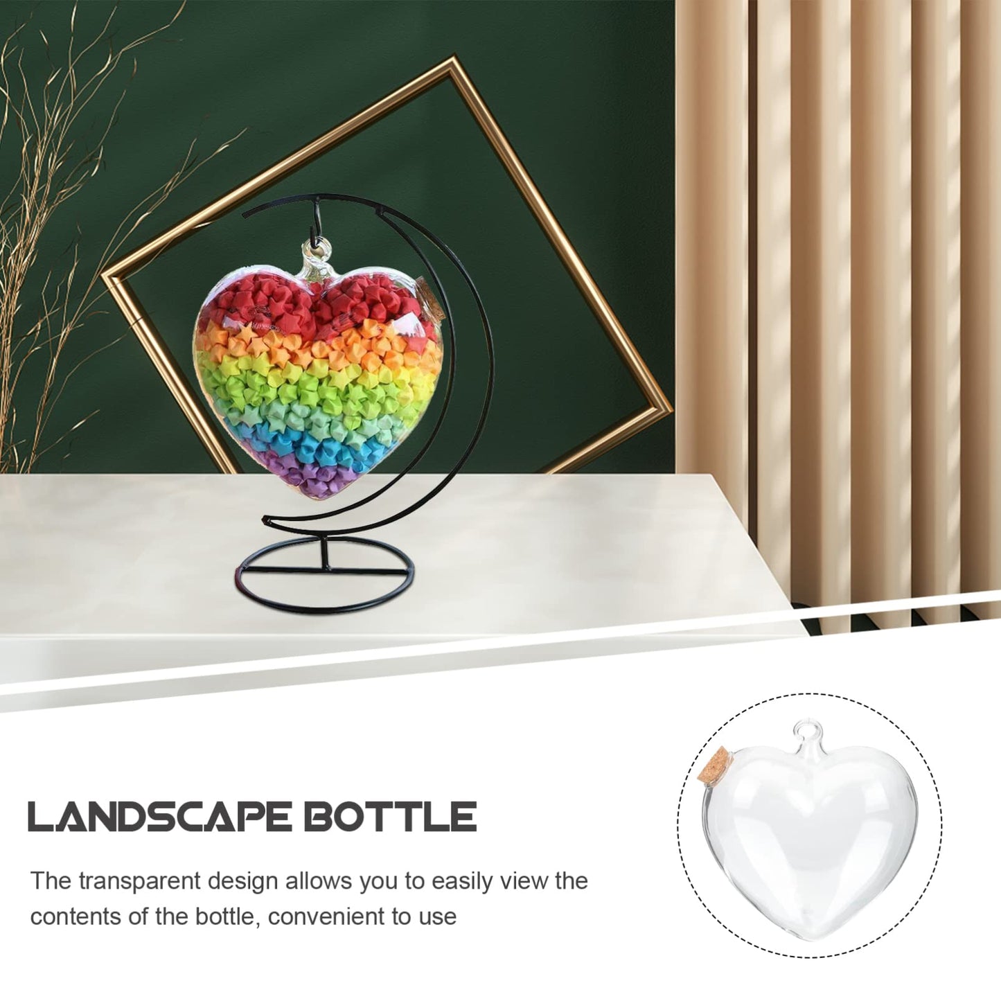 Cabilock Bottles Small Terrarium Small Terrarium Glass Empty Container Plants Showing Bottle Shaped Wishing Bottle for Home Paper Star Bottle Glass Favor Jars Small Glass Jars