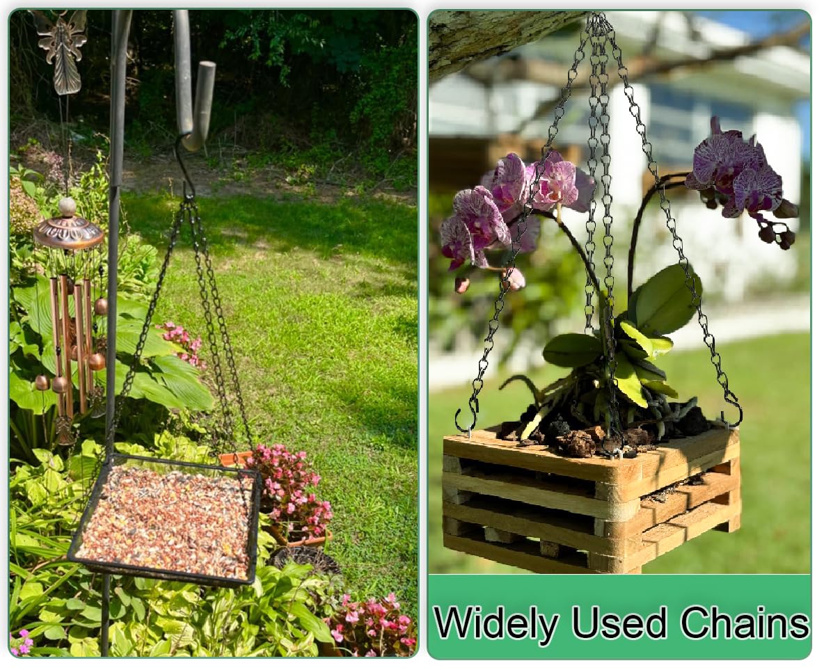 Heybe 16 inch Hanging Basket Chains 4 Point,3 Pack Thicker Chain for Hanging Plants 4 Lead, Hanging Planter Chain 4 Hooks (16 Inch-4 Point-Swivel)