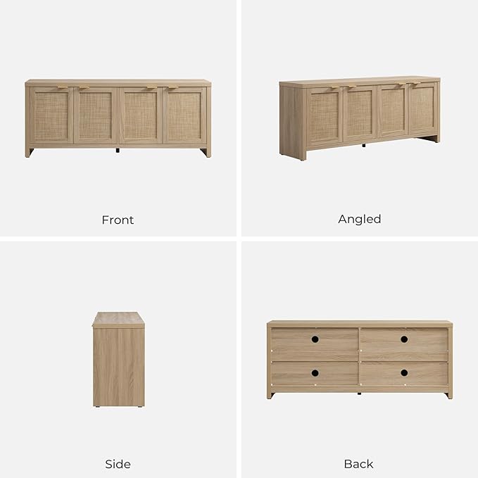 SICOTAS TV Stand for Living Room Boho Entertainment Center for Bedroom