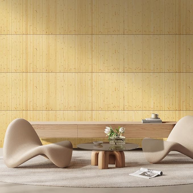 OUZUGIE 2 Pack 96x24 Inch Natural Bamboo Wall Panel – Natural Pole Wrap Paneling