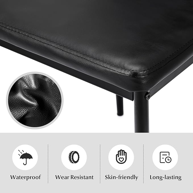 NAFORT Dining Table Set for 4, 48.5" Rectangle Tempered Glass Kitchen Room Table