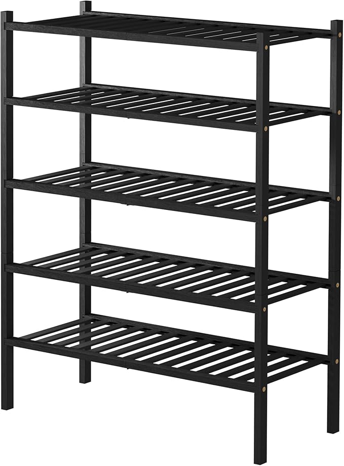 ROMGUAR CRAFT 5 Tier Bamboo Shoe Rack
