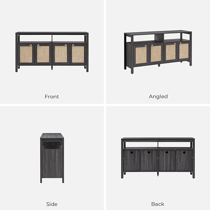 SICOTAS Rattan TV Stand for Television up to 65 Inch