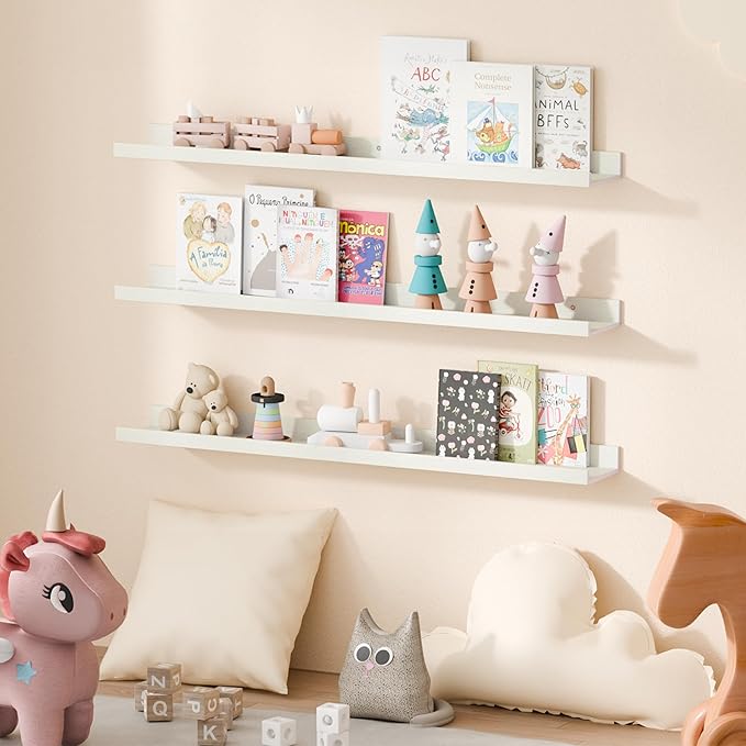 upsimples Floating Shelves for Wall, 35.5 Inch Shelves for Decor Storage Set of