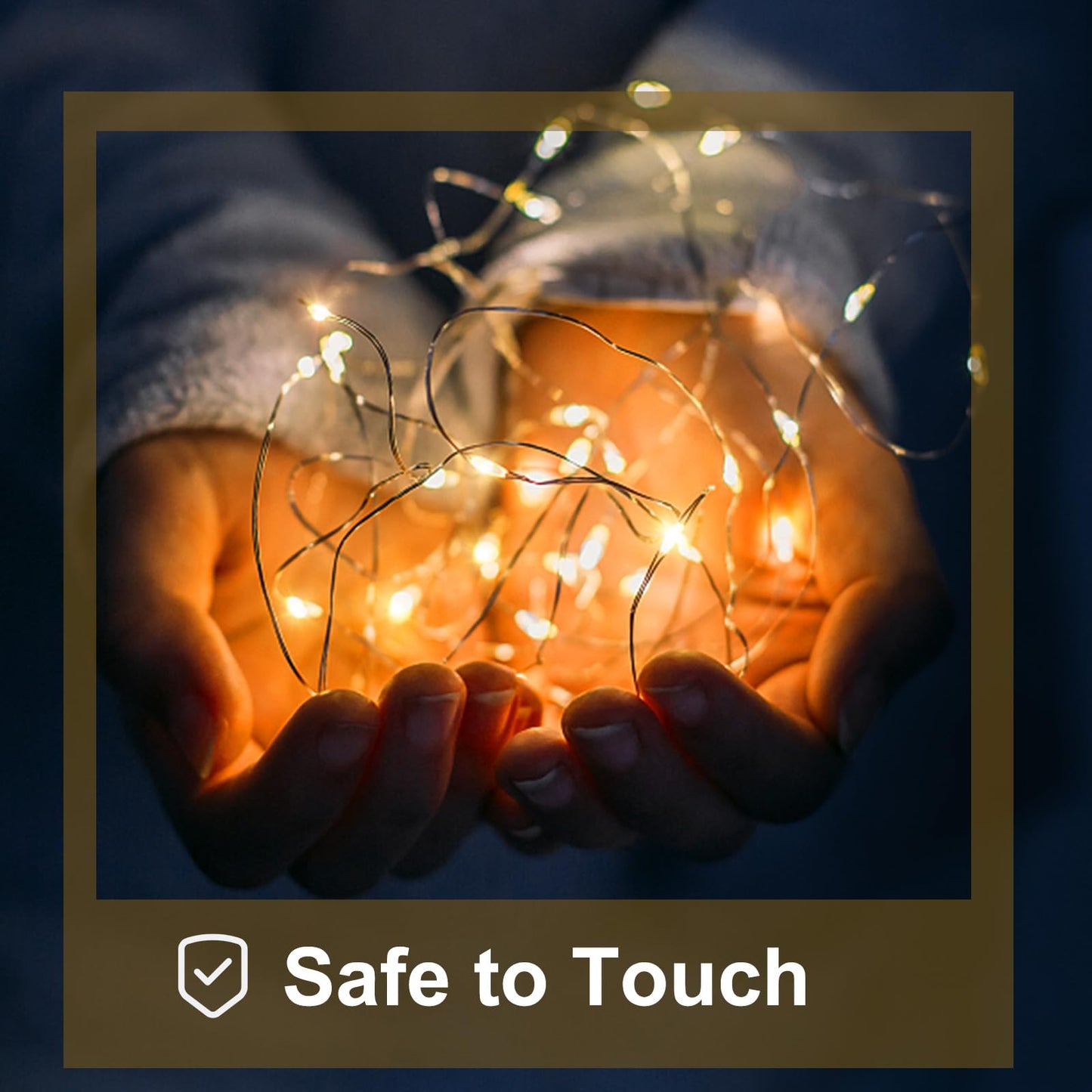 Yooumoga 24 Pack LED Fairy Lights Warm White Battery Operated 7FT Silver Wire String Lights for Mason Jar DIY Christmas Decor