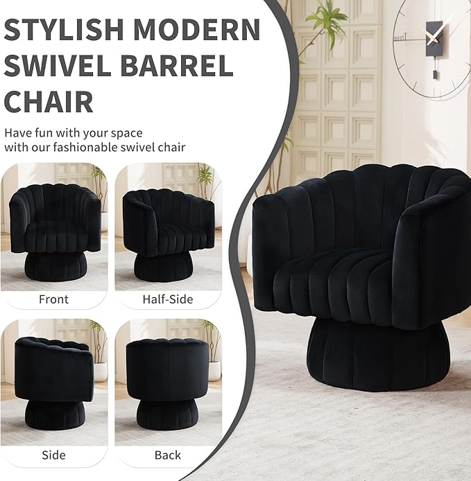 Swivel Accent Barrel Round Chair