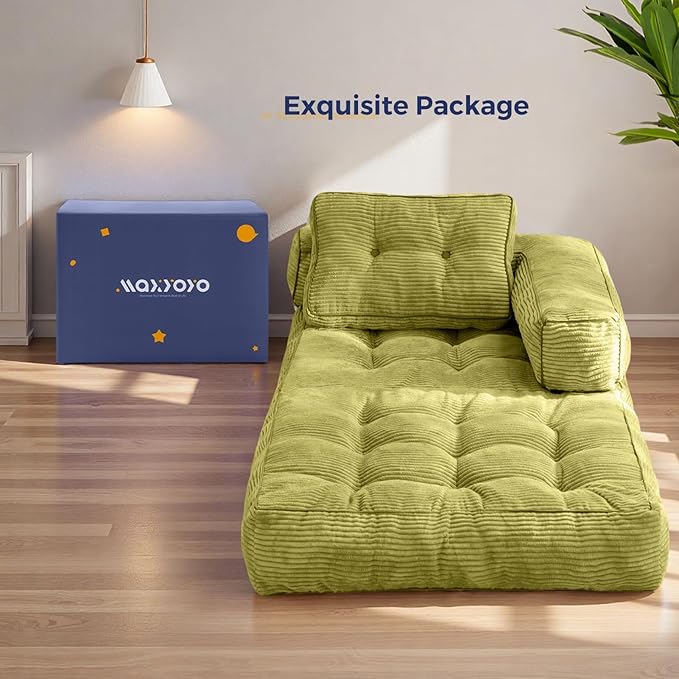 MAXYOYO Folding Sofa Bed, L-Shaped Convertible Sofa