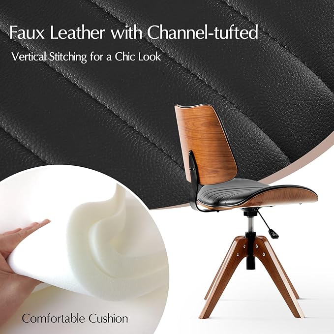 HULALA HOME Faux Leather Home Office Chair
