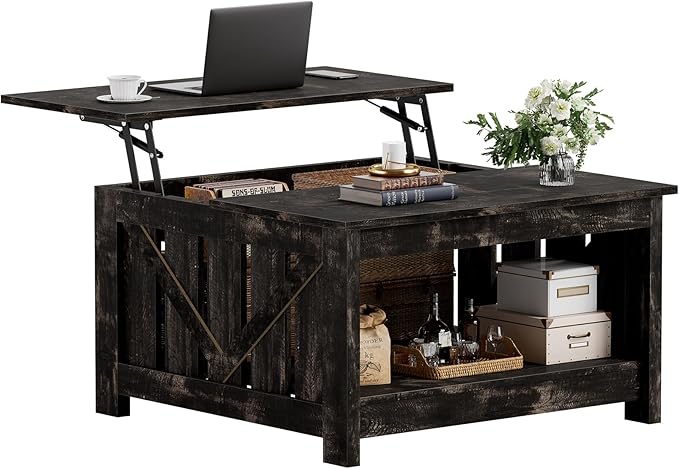 FABATO Lift Top Coffee Table, 31.5" Farmhouse Coffee Tables