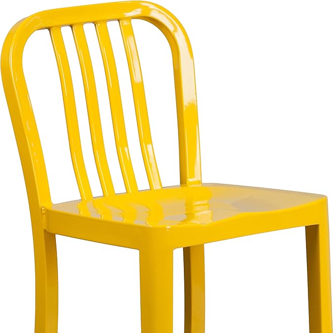 Flash Furniture Gael Commercial Grade 2 Pack 24" High Yellow Metal