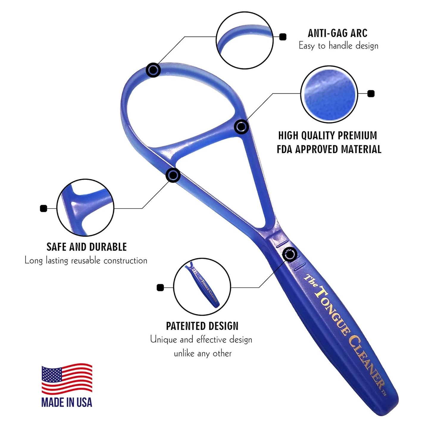 Tongue Scraper Cleaner - the Tongue Cleaner - End Bad Breath and Freshens Breath - Eliminate Bad Breath - Bad Breath Treatment (Color May Vary)