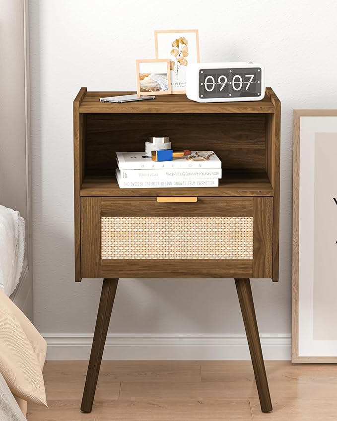 Veegle Nightstand, Modern Bedside Table