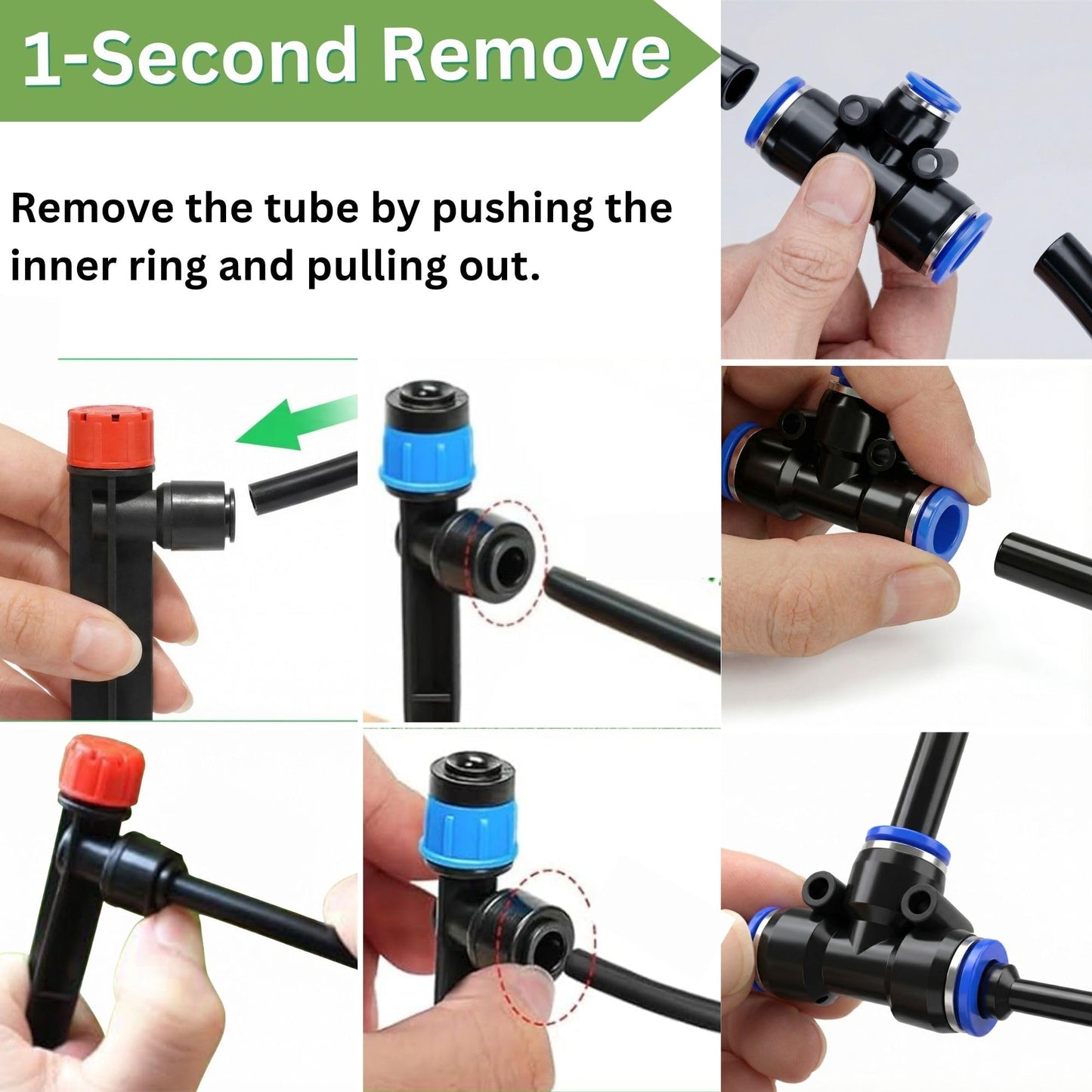240FT Drip Irrigation System for Garden: 1/2" Quick Connect PE Tubing Automatic Water Sprinkler Kit Adjustable Misting Part 1/4" Watering Hose for Outdoor Raised Bed Plants Flower Yard Greenhouse