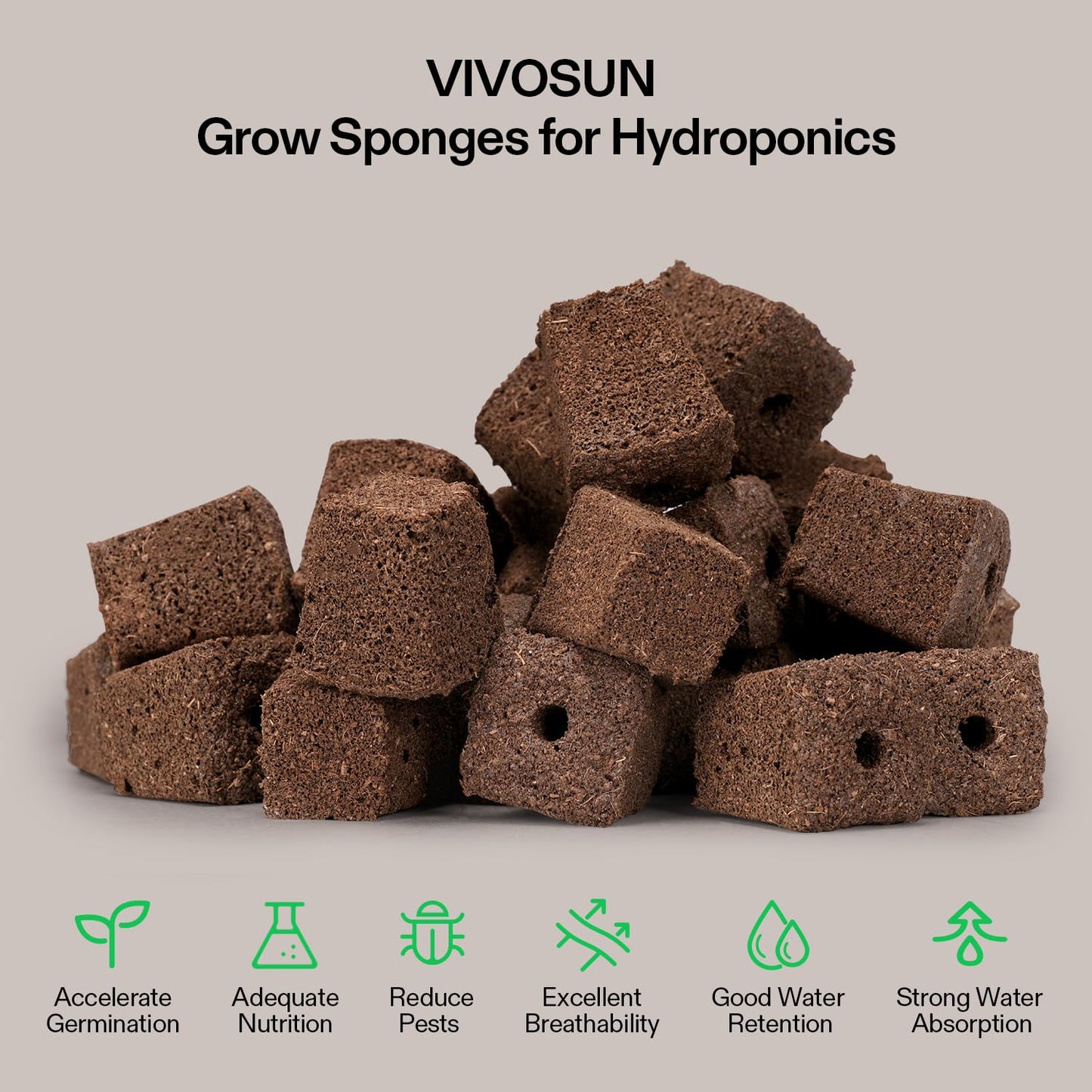 VIVOSUN Hydroponic Grow Kit, 54 Plant Sites 6 Food-Grade PVC-U Pipes Hydroponics Planting System with Water Pump, Pump Timer, Nest Basket and Sponge for Leafy Vegetable