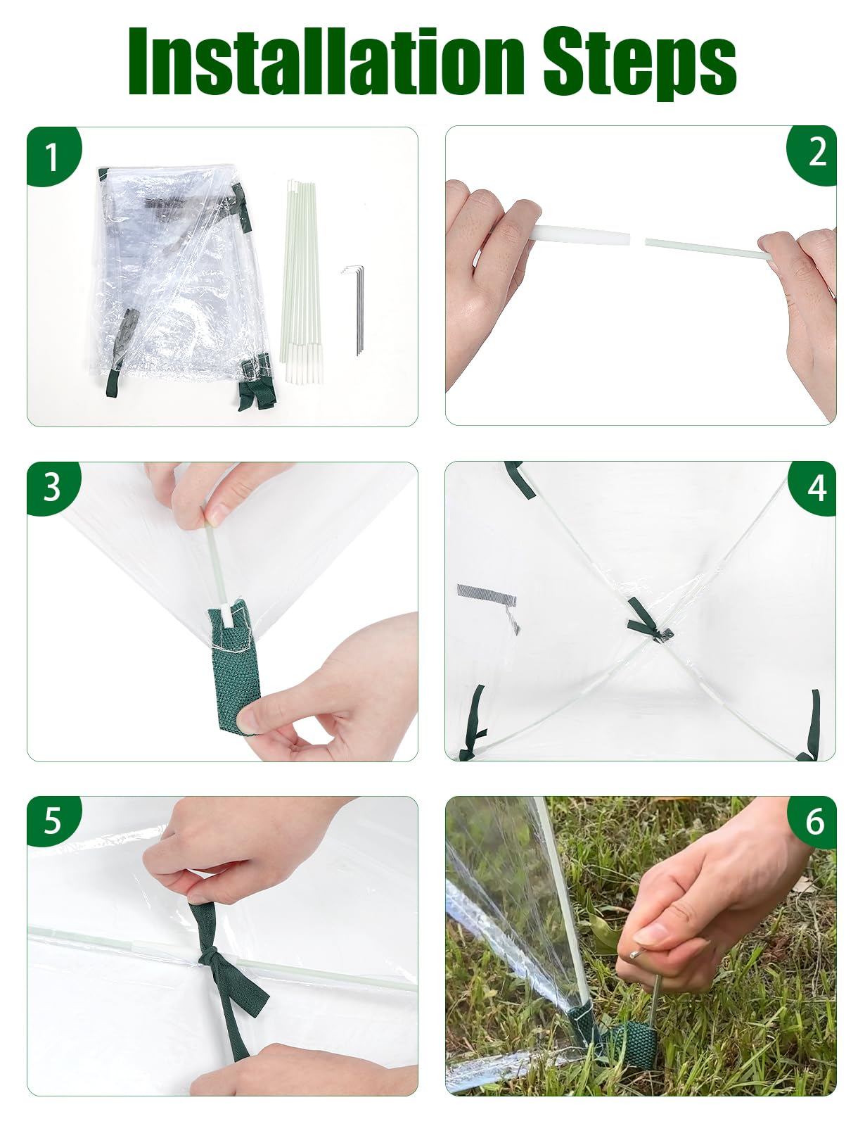 2 Pack Plant Covers Freeze Protection, Winter Plant Covers with Stakes, Clear Outdoor Garden Frost Cover, Portable Plant Flowers Mini Greenhouse Cover for Outdoor & Indoor Use