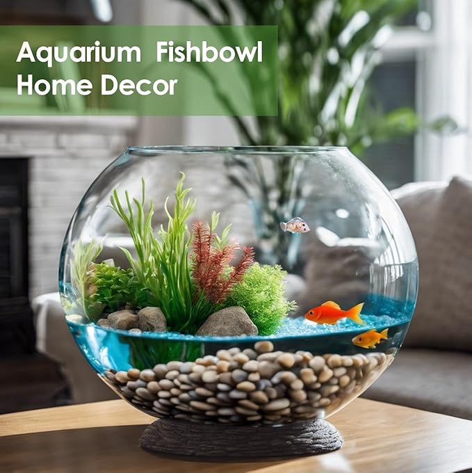 Glass Bubble Vase, 8" Height x 10" Width Glass Fish Bowl, Bubble Bowl for Terrarium, Flower Centerpiece