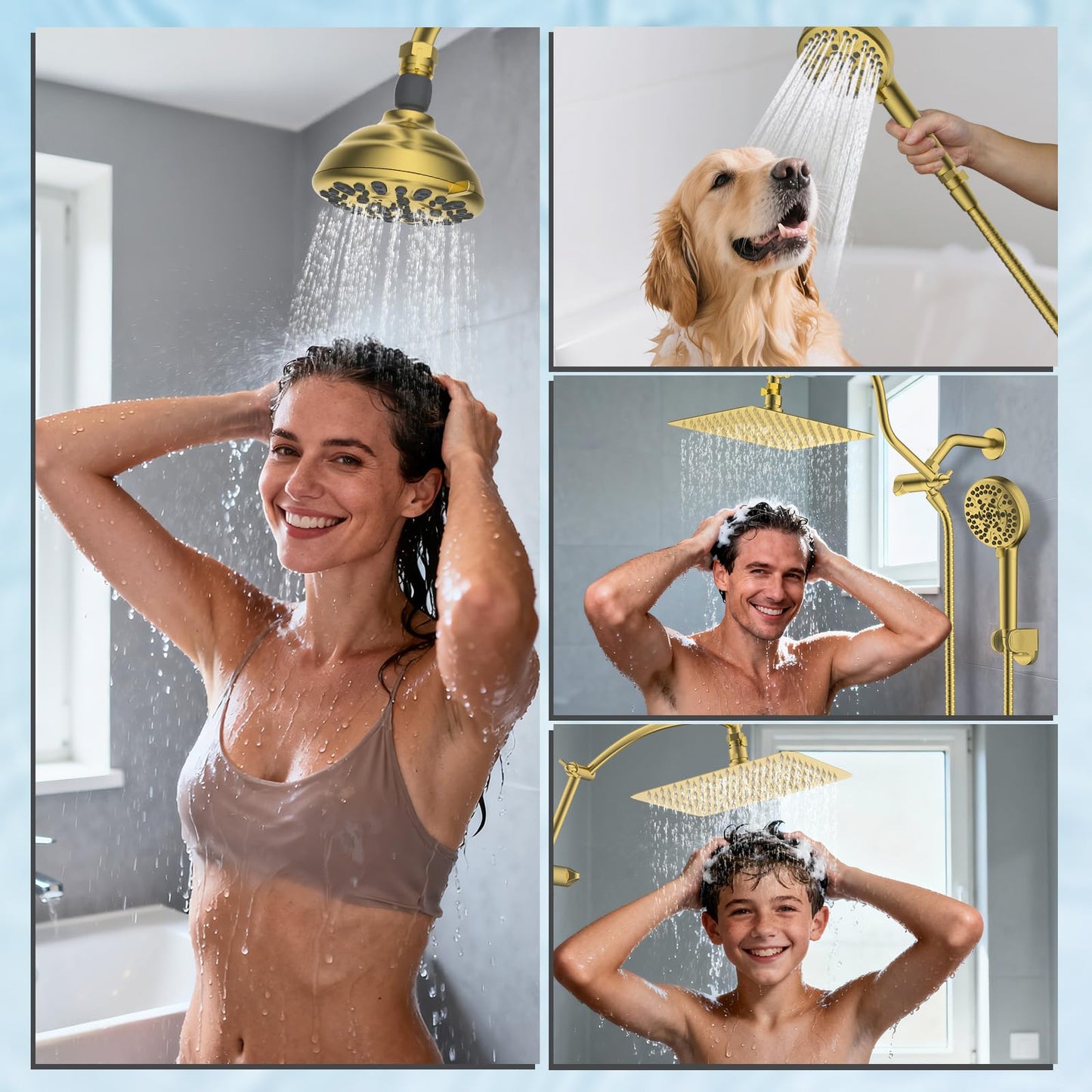 Hibbent All Metal 1 Pack Shower Head Flow Control Valve, G1/2 Brass Shut-off Valve with Metal Handle Lever, Shut OFF Water Flow Control Regulator for Handheld Shower, or Bidet Sprayer, Brushed Gold