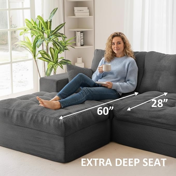 105" Convertible Sectional Couch