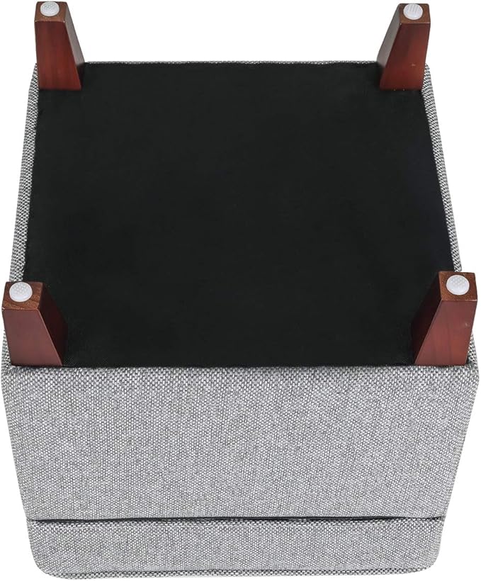 Adeco 17 Inch Square Linen Storage Ottoman