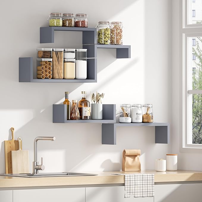 SRIWATANA Floating Shelves for Wall, Wall Shelves for Bathroom, Living Room