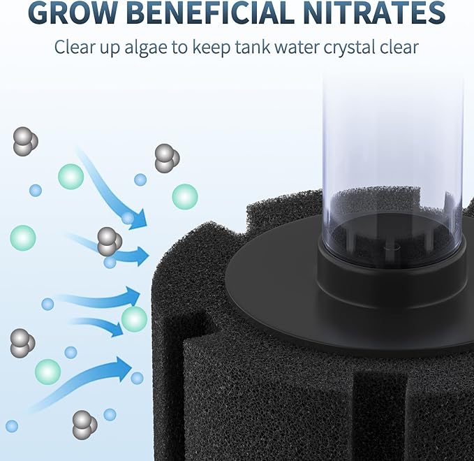 Pawfly Aquarium Bio Sponge Filter Quiet Betta Fry Shrimp and Small Fish Foam Filter for Fish Tanks up to 20 Gallons