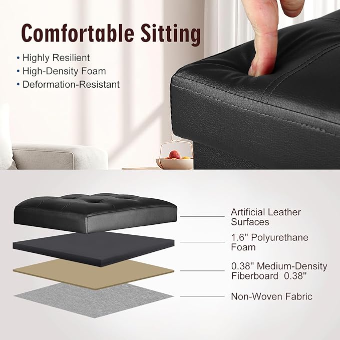 Storage Ottoman Foot Rest Stool
