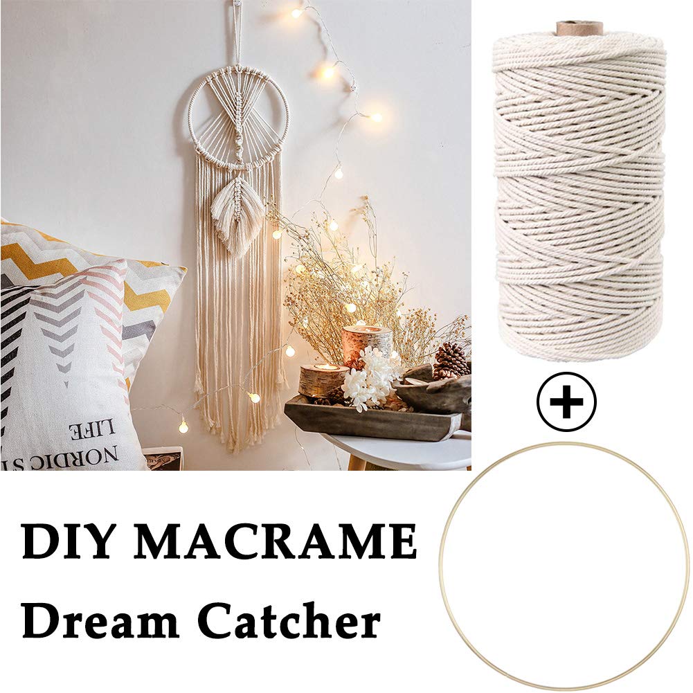 ZXCDINO 152pcs Macrame Kit for Beginners: Natural Cotton Macrame Cord, Wooden & Metal Rings, Beads, Sticks & Hoops - Perfect for Macrame Plant Hangers & Home Decor