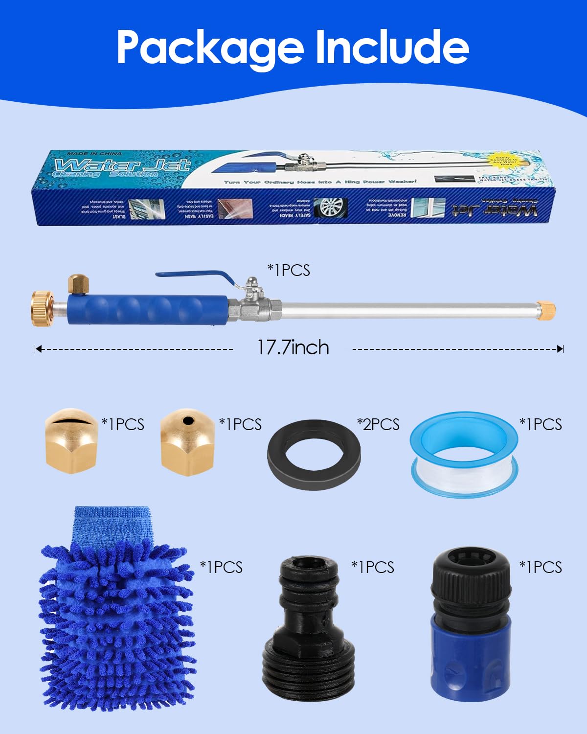 MIBIITTY Jet Nozzle for Garden Hose 2-in-1 Jet Nozzle High Pressure Hose Nozzle with 2 Different Nozzles and Hose Quick Connectors for Car Pet Garden Cleaning at Home