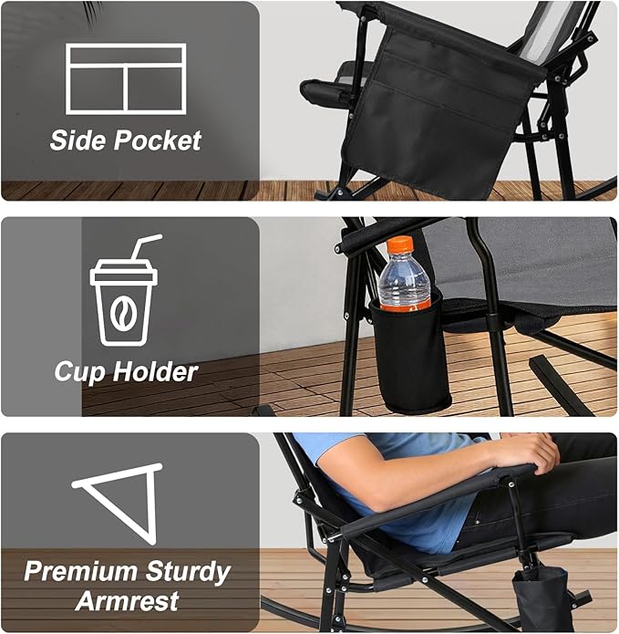 Romswi 2 Pack Rocking Camping Chair