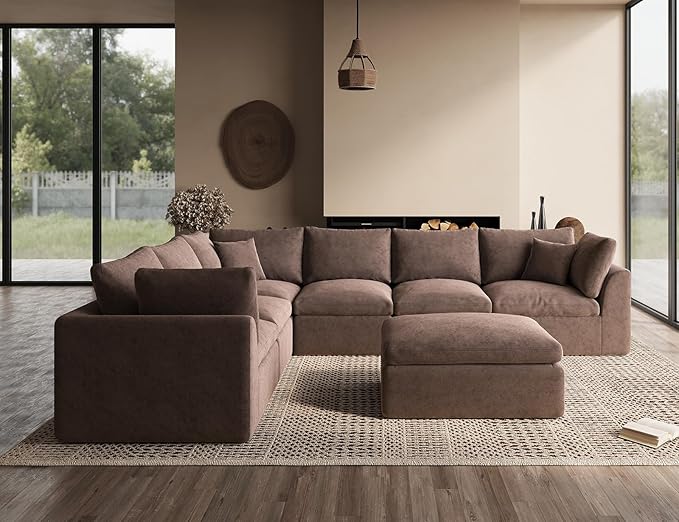 ohllob Oversized Cloud Couches for Living Room, Boneless Sectional Couch