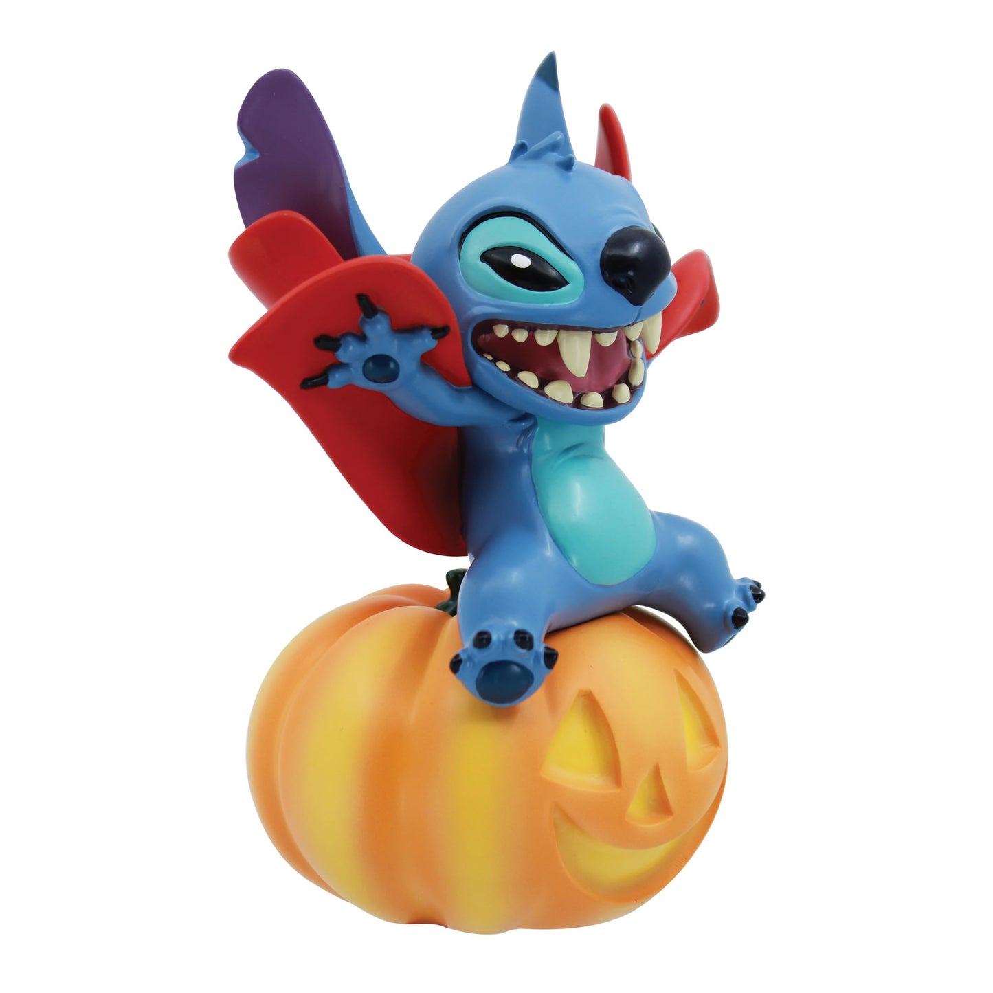 Enesco Disney Showcase Lilo and Stitch Wearing Vampire Costume on Pumpkin Figurine, 5.5 Inch, Multicolor