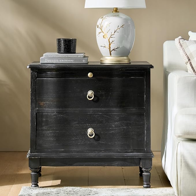 HULALA HOME Solid Wood Storage End Table