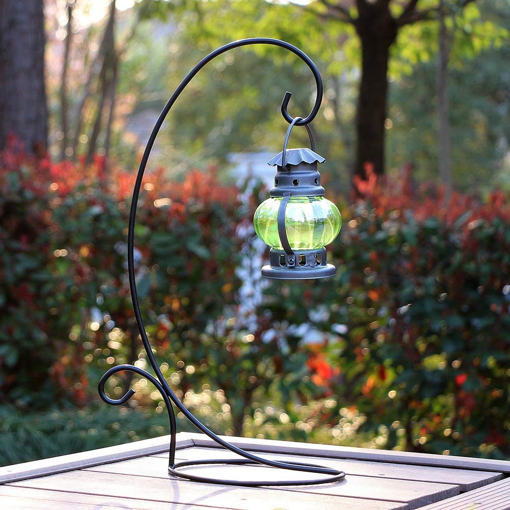 Waroom Home Metal Ornament Display Stand Set of 2 - Iron Ornament Holder for Air Plant, Hanging Glass Terrarium Globe Ball, Candle Glass Globe, Witch Ball, Lantern, Flower Pot (18")