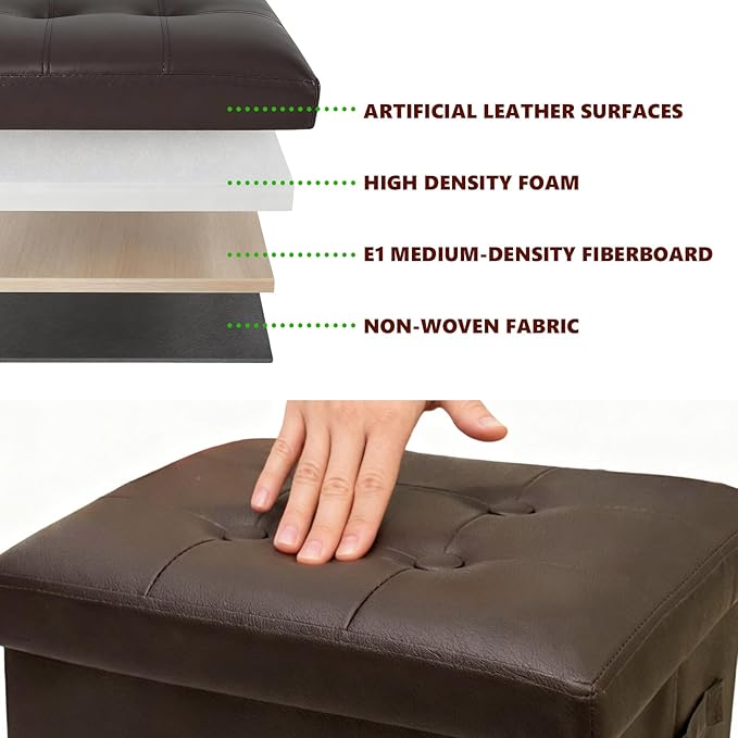 ALASDO Storage Ottoman Footrest Stool Small Ottoman