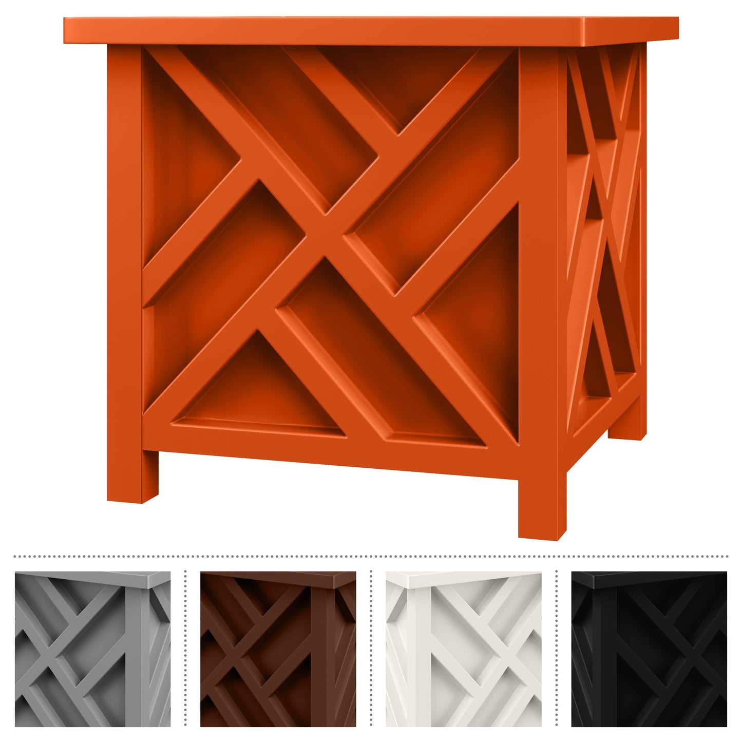 Lattice Design Planter Box - 15.5-Inch-Square Decorative Outdoor Flower or Plant Pot - Front Porch, Patio and Garden Decor by Pure Garden (Terracotta)