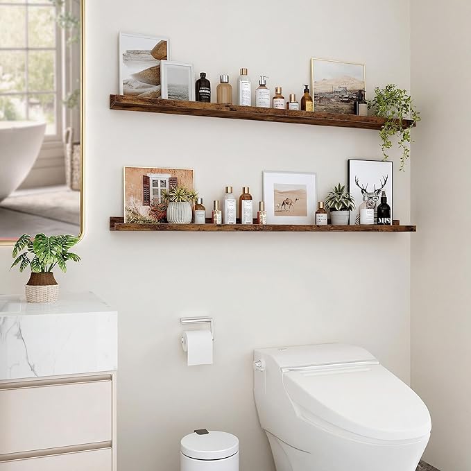 Floating Shelves for Wall, 48 inch Wood Floating Shelves Set of 2, Picture