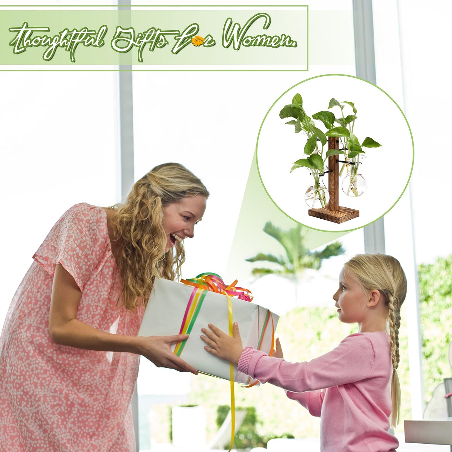 Plants Propagation Stations Bulb Glass Propagation Birthday Gift for Women Garden Plant Lovers - 4 Bulb