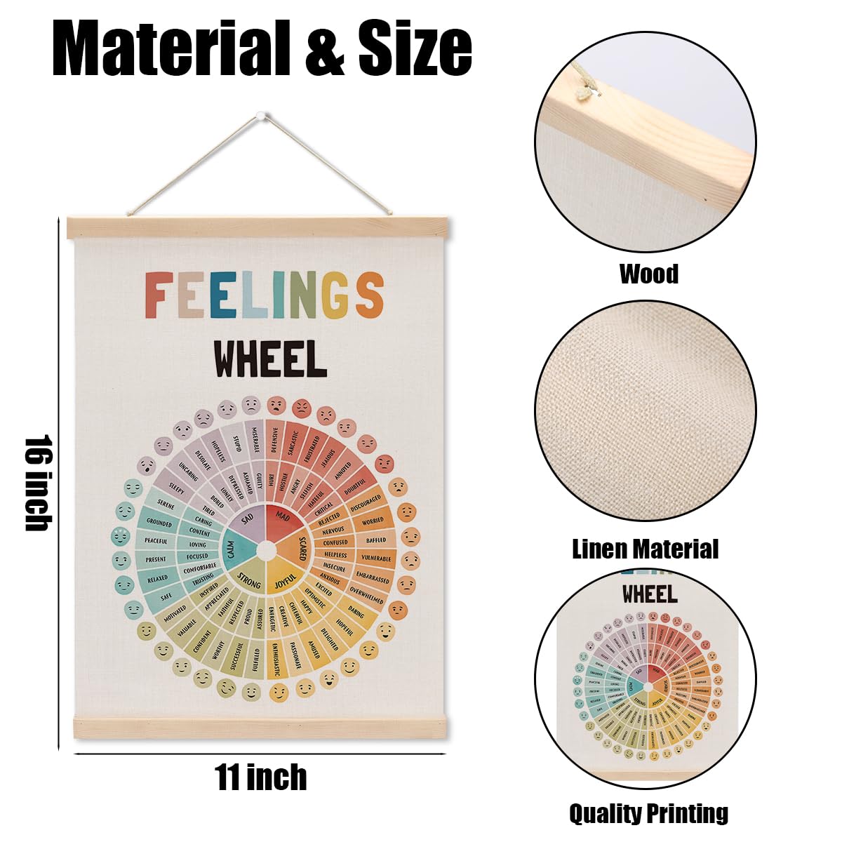 Inspirational Boho Poster Hanger, Therapy Office Decor Calm Corner Items, Growth Mindset Educational Posters Wall Art Wall Hanging Banner Bedroom Calming Corner Counseling Psychologist Office Decor