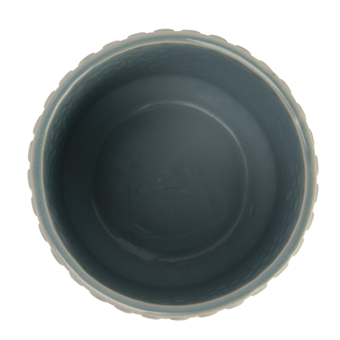 Bloomingville Sky Blue & Cream Stoneware Pot with Crackle Finish