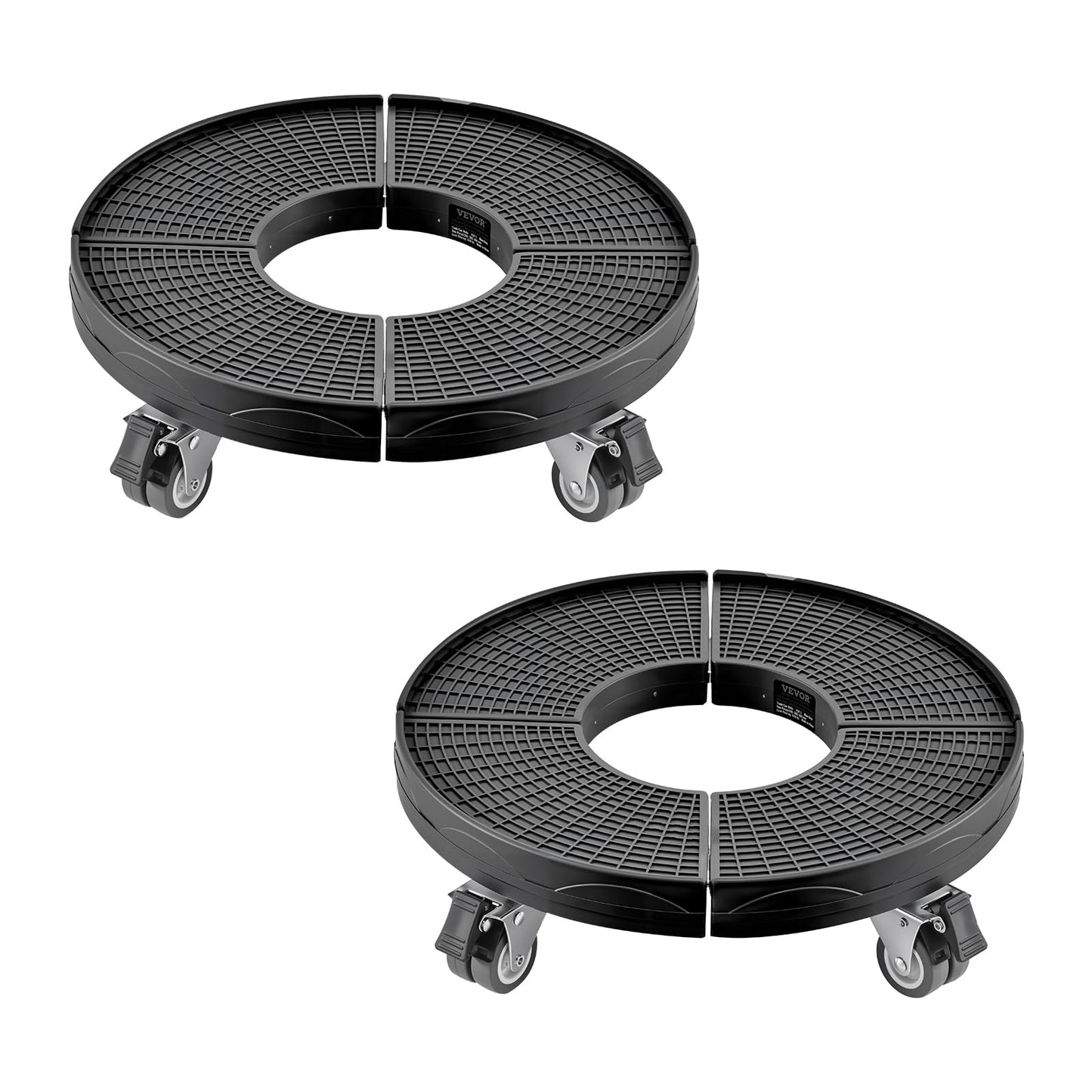 VEVOR Plant Caddy with 4 Lockable Wheels, 15-22.8’’ Adjustable Large Plant Dolly Cart, 440lbs Weight Capacity, Multifunctional Cart for Trash Can, Patio Umbrella, Large Planter, Flower Pots, 2 Packs