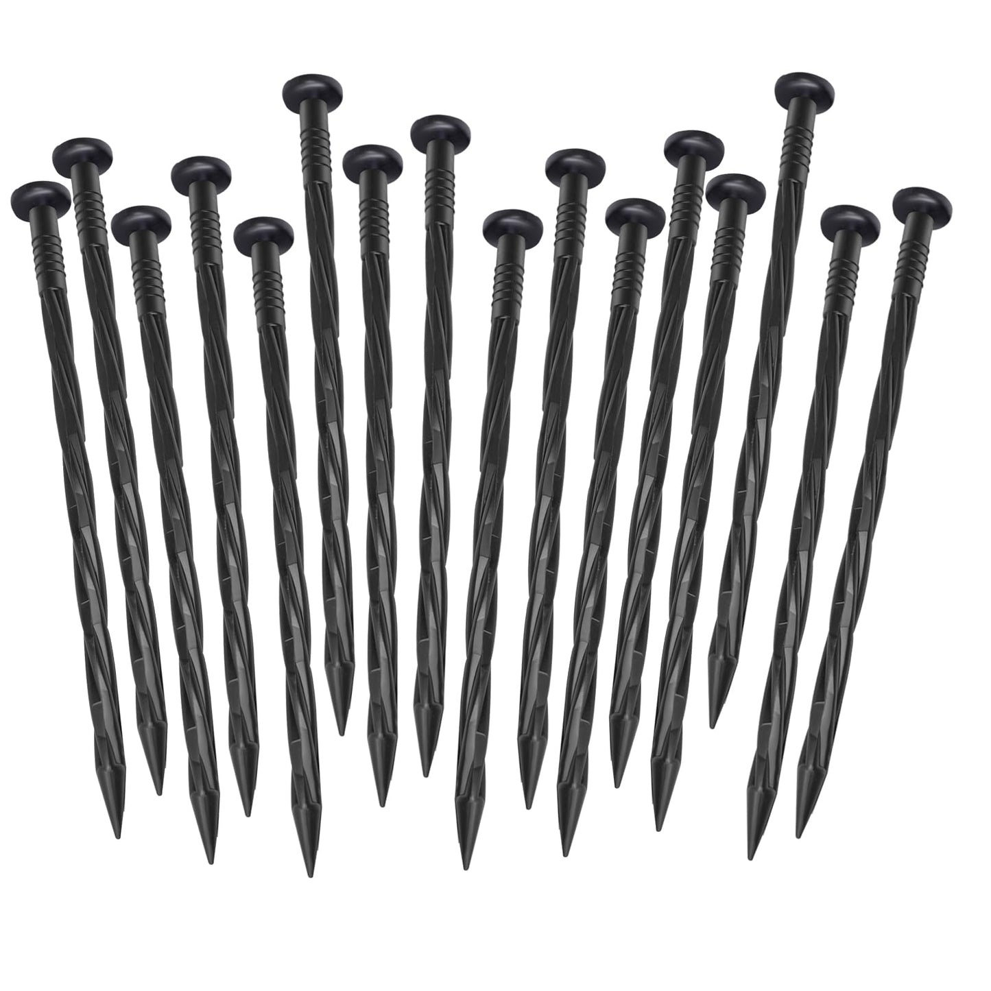 100Pack Plastic Landscape Edging Spikes, 8 Inch Spiral Landscape Anchoring Spikes,Landscape Spikes for Garden Lawn Yard, Paver Edging, Weed Barrier, Artificial Turf & More