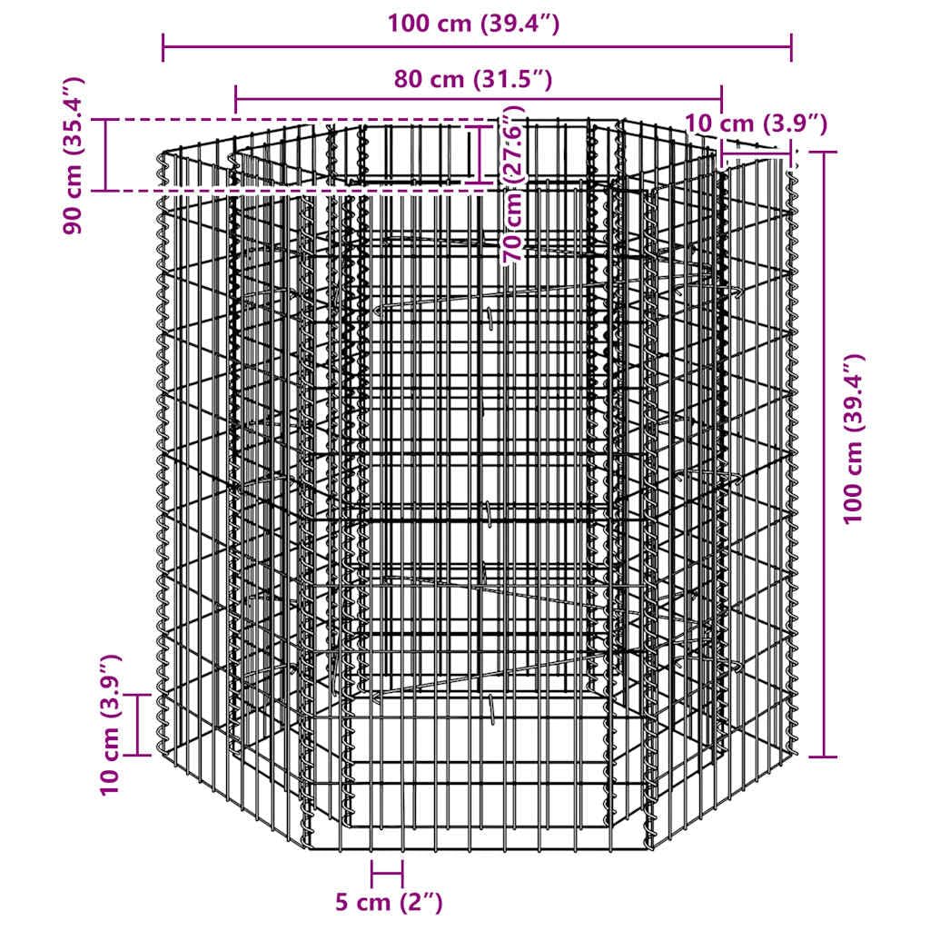 Gabion Raised Bed Silver Galvanized Steel 39.4 x 35.4 x 39.4 in, Gardening, Pots & Planters, 142533