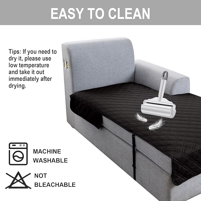 Genina L Shape Couch Cover, Sectional Couch Chaise Covers, Waterproof Washable